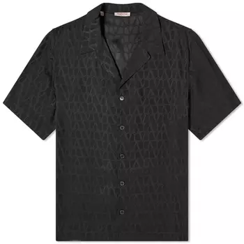 Рубашка Valentino Icon Silk Vacation, черный