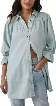 Рубашка Vanessa Denim Tunic Free People, цвет Blue Chill