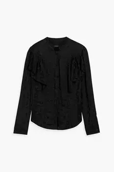 Рубашка Vapia из атласа и жаккарда ISABEL MARANT, черный