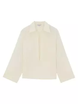 Рубашка Vareuse из хлопка и льна Saint Laurent