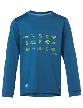 Рубашка VAUDE с длинными рукавами "KIDS SOLARO LS T-SHIRT II", с контрастным принтом, цвет Ultramarine