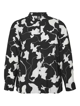 Рубашка Vero Moda Curve Blouse JOSIE, черный/белый