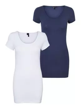 Рубашка VERO MODA, цвет marine blue/White