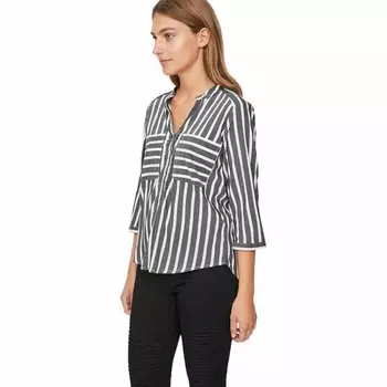 Рубашка Vero Moda Erika Stripe 3/4, черный