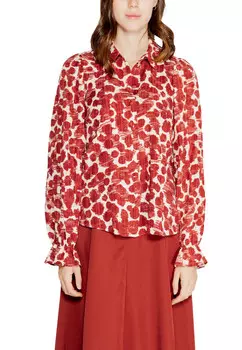 Рубашка Vero Moda с принтом, красный
