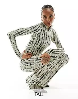 Рубашка Vero Moda Tall Textured Zip Front, мультиколор