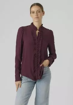 Рубашка Vero Moda VMSELLA FRILL, цвет winetasting