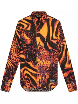 Рубашка Versace Jeans Couture с абстрактным принтом, оранжевый