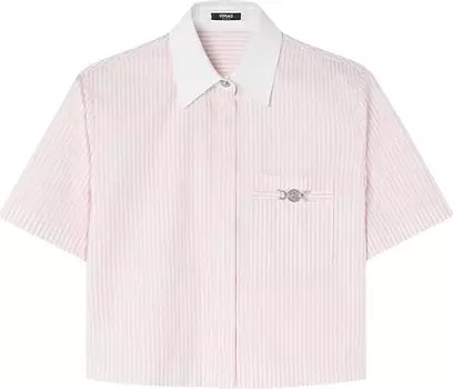 Рубашка Versace Oxford Stripe Informal 'Pastel Pink/White', розовый