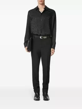 Рубашка Versace с леопардовым принтом, черный