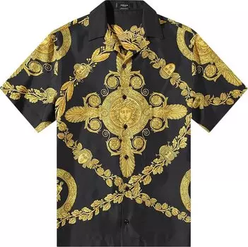 Рубашка Versace Silk Shirt 'Black/Gold', черный