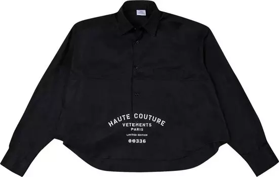 Рубашка Vetements Haute Couture Cropped 'Black', черный