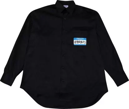 Рубашка Vetements My Name Is 'Black', черный