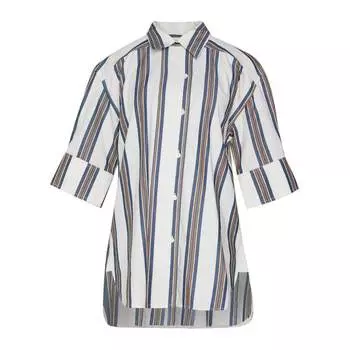 Рубашка Victoria Beckham, белый/синий/коричневый