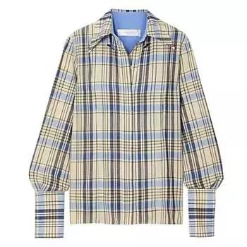 Рубашка Victoria Beckham, бежевый/голубой