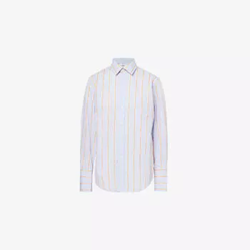 Рубашка Victoria Beckham с длинным рукавом из хлопкового поплина полосатая, оранжевый