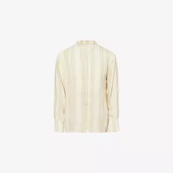 Рубашка Victoria Beckham с воротником-стойкой полосатая, розовый