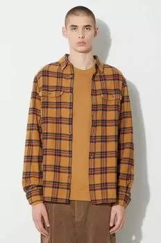 Рубашка vik из хлопка Fjallraven, коричневый