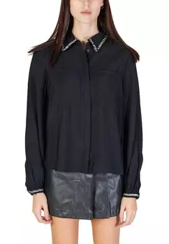 Рубашка VILA с вышивкой, черный