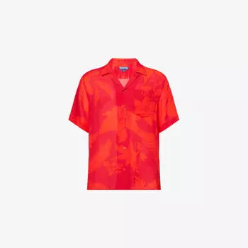 Рубашка Vilebrequin Charli с цветочным принтом, красный