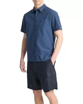 Рубашка Vince Garment Dye Poplin S/S, цвет Washed Midnight Sky