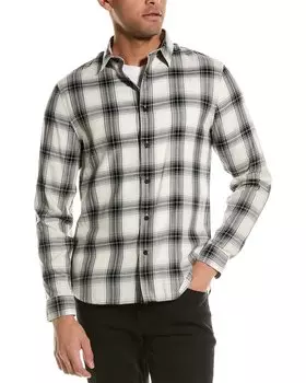 Рубашка Vince Sequoia Plaid Classic Fit, черный
