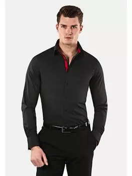 Рубашка Vincenzo Boretti, цвет schwarz/weinrot