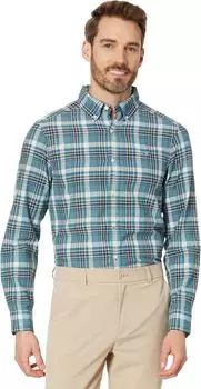 Рубашка Vineyard Vines Plaid Madras Whale Shirt, цвет Mallard Blue Plaid
