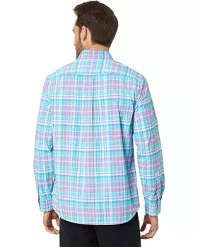 Рубашка Vineyard Vines Plaid On-The-Go Nylon Shirt, цвет Sea Grove
