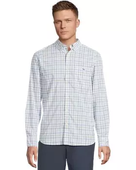 Рубашка Vineyard Vines Wayward Tattersall Featherweight Performance Shirt, цвет Aqua Haze