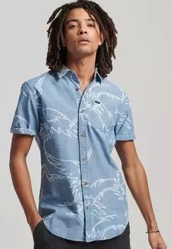 Рубашка VINTAGE LOOM SHORT SLEEVE Superdry, цвет heavy wash crane