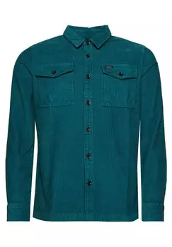 Рубашка Vintage Superdry, гидро тёмно-бирюзовая