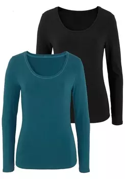 Рубашка Vivance, бензин, черный