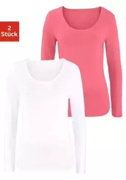 Рубашка Vivance с длинными рукавами, изготовлена из качественного эластичного хлопка, белый