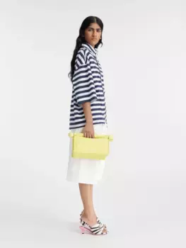 Рубашка в асимметричную полоску La Пабло Manches Courtes Jacquemus, белая/синяя полоска