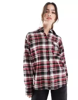 Рубашка в бордовую клетку Threadbare