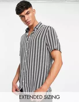 Рубашка в черно-белую полоску ASOS DESIGN revere