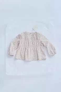 Рубашка в цветочек ZARA, экрю