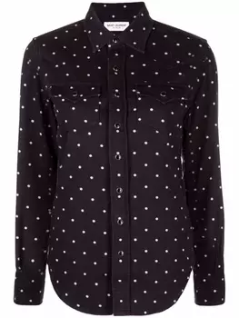 Рубашка в горох Saint Laurent, синий