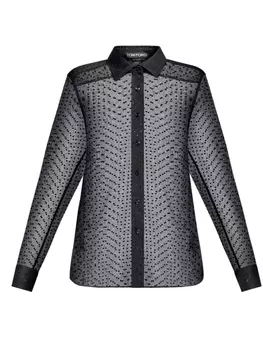 Рубашка в горох TOM FORD, черный