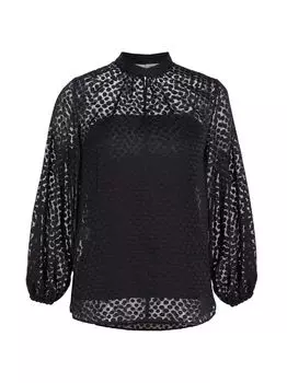 Рубашка в горошек с длинными рукавами Akris punto, черный