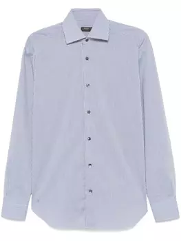 Рубашка в клетку Barba, синий