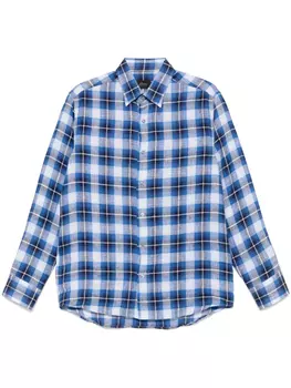 Рубашка в клетку Brioni, синий