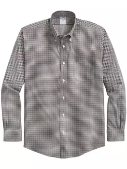 Рубашка в клетку Brooks Brothers, нейтральный