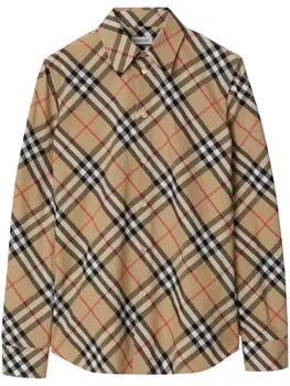 Рубашка в клетку Burberry, бежевый