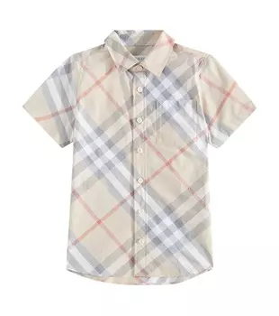 Рубашка в клетку Burberry из хлопка Burberry, бежевый