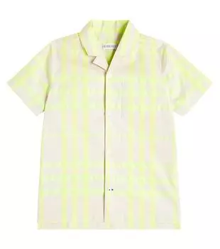 Рубашка в клетку Burberry из смесового хлопка Burberry, мультиколор