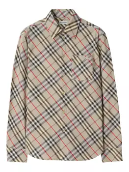 Рубашка в клетку Burberry, нейтральный