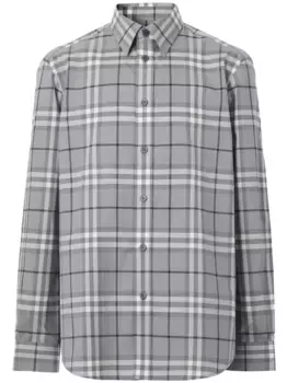Рубашка в клетку BURBERRY, серый
