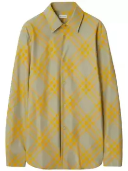 Рубашка в клетку BURBERRY, серый